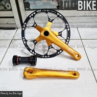 Crankset Oxo 53T Gold Black Hollowtech 2 BB HT2 Crank 53 T Single Seli