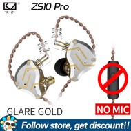 KZ ZS10 PRO Earphones 4BA+1DD Hybrid In Ear Earbuds HIFI Bass Music IEM Headphone Running Sports Gam