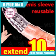 8 inch 10cm Extender Crystal Englarger Big Head Dick Sex Cock G spot Penis Sleeve with Spike and Bolitas for Men Reusable Delay Ejaculation Dotted Ribbed Spike Penis Sleeve G point Crystal Thicken Dick Cock Extender Condoms For Men for Happy Sex