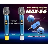 (BẢN NÂNG CẤP) Bộ 2 Micro Không Dây Đa Năng MAX 56 Thế Hệ Mới - Nâng Cấp Từ Max 39 Hát Nhạy Chống Hú