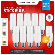 π₯BUY 9 FREE 1!π₯LED E27 Stick Light Bulb 10W Light Bulb With SIRIM Approved Ceiling Light Bulb