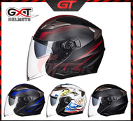 GTmotor GXT708 Double Lens Motorcycle Helmet Half Helmet Topi Keledar Helmet Motor