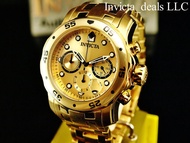 開發票台灣保固英威塔Invicta 0074 Pro Diver石英錶日本機芯VD53男士錶18k鍍金不鏽鋼錶帶男錶手錶