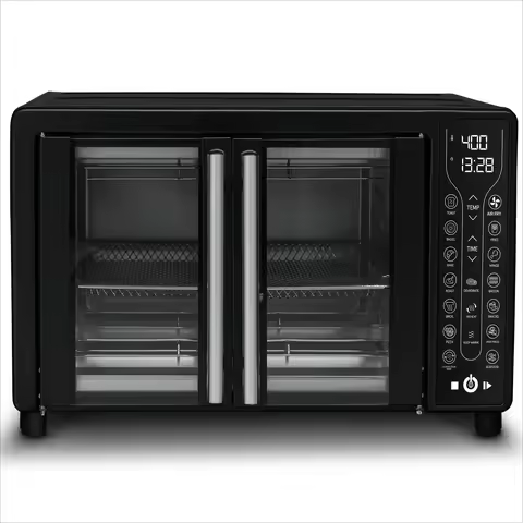Gourmia Digital French Door Air Fryer Toaster Oven, Black