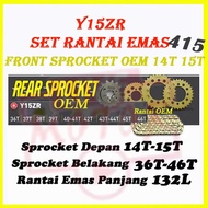 Y15ZR 415-132L ONE SET RANTAI EMAS OEM 14T/15T (36T-46T)