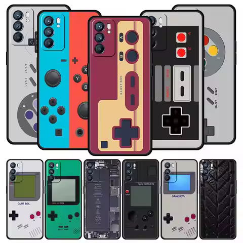 Video Game Boy Vintage GamePad Case For Oppo Find X6 Pro X5 A54 A53 A52 A9 A15 A95 A17 A16 A76 A74 A