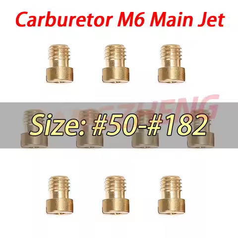 10pcs Main Jet M6 6mm #50-182 For Dellorto Carburetor PHNL/PHVA/PHBH/PHBL/PHBN/PHVB/PHBG Carb Inject