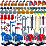 Custom Medieval Knight Weapons Pack Accessories kit Armor Helmet Shield Horses Bow Arrow for Kids To