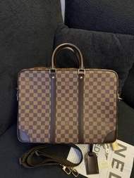 二手 99%新 LV路易威登 老花棋盤格公文包