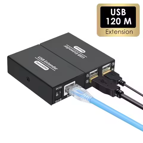 USB2.0 Extender Over Ethernet RJ45 Cat6 Cable UTP Extension 4 Ports USB 2.0 Hub Splitter for Keyboar