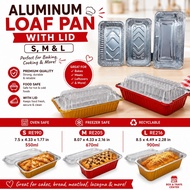 (20pcs) Loaf Pan S-7.5x4.3x1.7 550ml M- 8x4.3x2670ml L-8.5x4.5x2.3 900ml Aluminum Tray w/ Lid