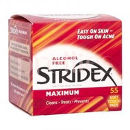 Stridex - 無酒精水楊酸棉片 (抗痘/去黑頭粉刺) 55片 (紅) (平行進口貨品)