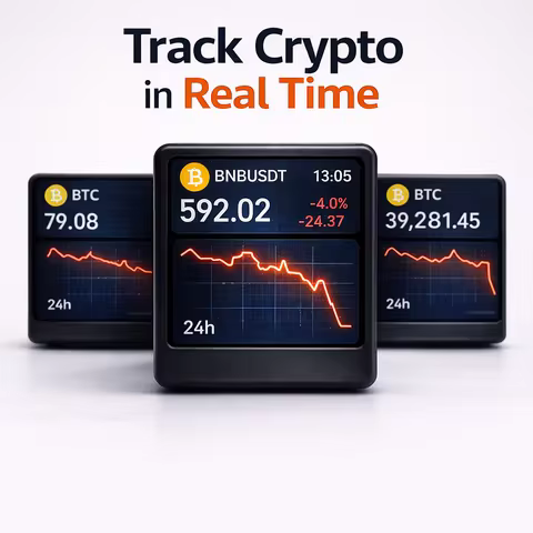 GeekMagic Real-Time Crypto Price Display WiFi | Bitcoin Ethereum Stock Ticker Screen | Mini Market M