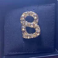 SALE!!! Buttonscarves Luxe Signature Crystal Brooch Golden