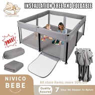 [No installation required] Nivico baby Playpen with foam  oldable Baby Playpen130*130 sangkar baby （