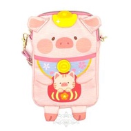 LuLu The Piggy - 港版 2025 蛇年 賀年 長方形 公仔造型 利是袋 斜揹袋 斜挎包 肩背包 側揹袋 新年 手袋 罐頭豬 LULU豬
