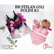 Polini G512 Bra Set Size 34-40 Cup B Wire Hook 3 Foam Push Up