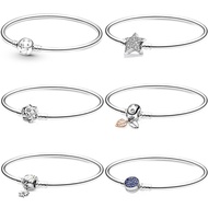 Leaves Asymmetric Star &amp; Galaxy Snowflake Clasp Bangle 925 Sterling Silver Bangle Fit Europe Bracelet Bead Charm Diy Jewelry