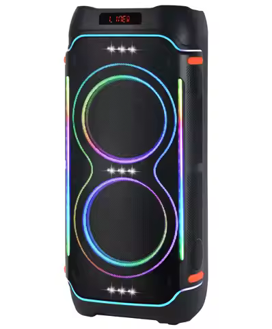 NDR-1810 Dual 10inch High Power Speaker Outdoor Home Party Dj Karaoke Speaker With Wireless Mic Rgb 