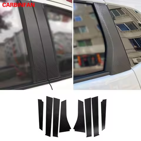 Car carbon fiber sticker Window ABC Column Pillar exterior Sticker Trim For Honda Fit / Jazz GK5 3rd