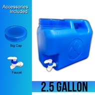 WATER CONTAINER WITH FAUCET 2.5 GALLON WATER DISPENSER