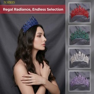 NORMAN Baroque Crystal Wedding Crown, Large Size Multi Color Bridal Tiara, Headwear Luxury Exquisite