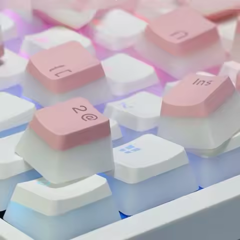 Korean Keycaps Set PBT Key Cap Shine Through Backlit Keycaps OEM Profile For MX Switch Mechanical Ke