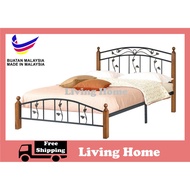 FREE SHIPPING / METAL &amp; WOOD QUEEN BED / DOUBLE BED / BED FRAME /QUEEN BED/KATIL KAYU/KATIL BESI/KATIL/BEDROOM FURNITURE