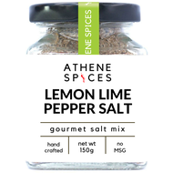 ATHENE SPICES LEMON LIME PEPPER SALT Gourmet Seasoning ǀ Herbs Spices • Sea Salt ǀ Keto • Vegan ǀ Al