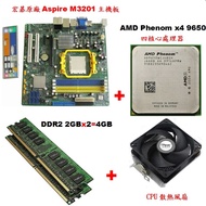 AMD Phenom x4 9650四核處理器 + 宏碁 Aspire M3201 主機板 + 4G記憶體、附風扇與擋板