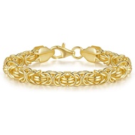 FEGER 14K Gold Byzantine Link Chain Bracelet for Women and Men Stackable Gold Bracelets Gift (6.5''-