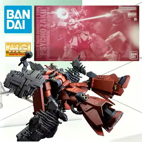 BANDAI MG 1/100 MS-06R Psycho Zaku Last Session Red Heavy Backpack Frame Flexible Joint Gundam Thund