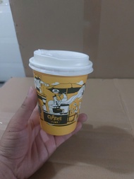 Combo bán Cafe cơ bản 5 Set 100 cái (Ly giấy 360ml + nắp nút bật Trắng + Bịch chữ T + Ống hút nhựa đ