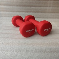 Bosman dumbbells 2kg, rubber-coated steel core dumbbells, random color delivery black-red
