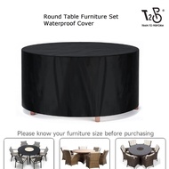 T2P Outdoor Furniture Set Cover Round Bar Height Table and Chair Cover Waterproof Outdoor Tall High Table Cover