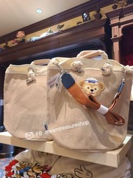 香港迪士尼樂園 Duffy 水手造型圖案麻布斜背包 現貨 $270