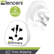 LENCENT 2X World to US Travel Adapter from Malaysia/UK/USA/Europe/China/Australia to 3 Pin US Adapte