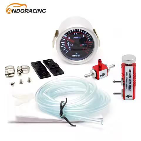 CNSPEED 2 "52mm Turbo Boost Gauge -1-2 Bar Car Smoke Len With Adjustable Auto Turbo Boost Controller