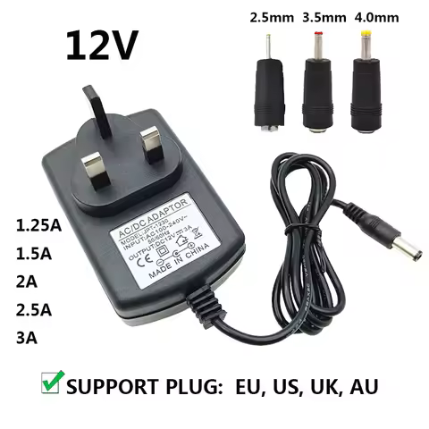 AC DC Adaptor 12V Power Supply UK 5.5x2.5mm 1.25A 1.5A 2A 2.5A 3A 12v 2a Power Adapter uk 12 Volt Tr