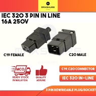 [Maxshure] C19 C20 Adapter Connector IEC320 C19 Socket C20 Plug 16A Rewireable Power Cable Connector