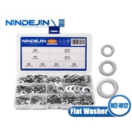 NINDEJIN Flat Washer GB97 M2 M3 M4 M5 M6 M8 M10 M12 304 Stainless Steel 620/1010 PCS