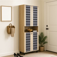 Furniture Mart 4 Door storage cabinet / rak kasut murah / rak kasut kayu bertutup / almari kasut