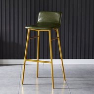 Stool Bar Chair Modern Simplicity Home Use Back Iron Art High Footstool Luxury Front Desk Leather Ba