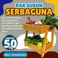 2-tier spice rack, multi-purpose spice rack, wooden spice rack, aesthetic spice rack