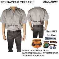 Baju seragam setelan pdh pdl security satpam coklat polri terbaru 2020 keamanan safari kumplit atrib