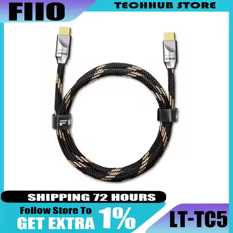 FiiO LT-TC5 Silver-plated Pure Copper Data Line Ear Custom Amplifier Digital Audio Data Line Switchi