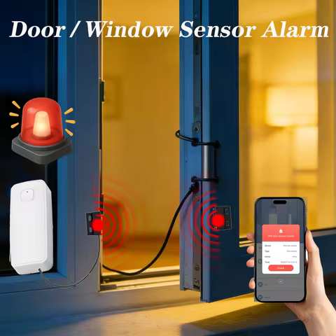 Tuya WIFI Smart Door Window Sensor Alarm Door Window Open Closed Detector Alarm Home Anti-theft Door