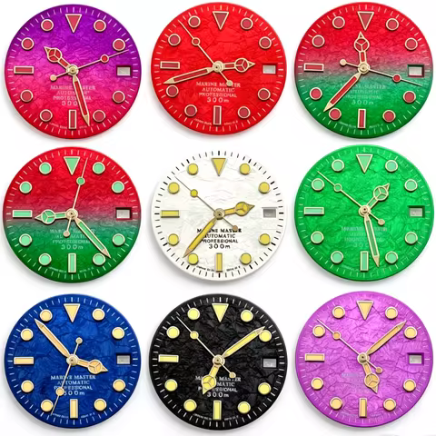 28.5mm Cracked Texture Diver Watch Dial Colorful No logo For Seiko Prospex Marine Master NH35 4R35 A