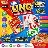 T2202 20pcs Mini UNO Classic Card Party Game Toy and Family Bonding interaction Game Lucky668 Board 