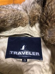 Traveler 卡其色羽絨外套兩件式可拆穿